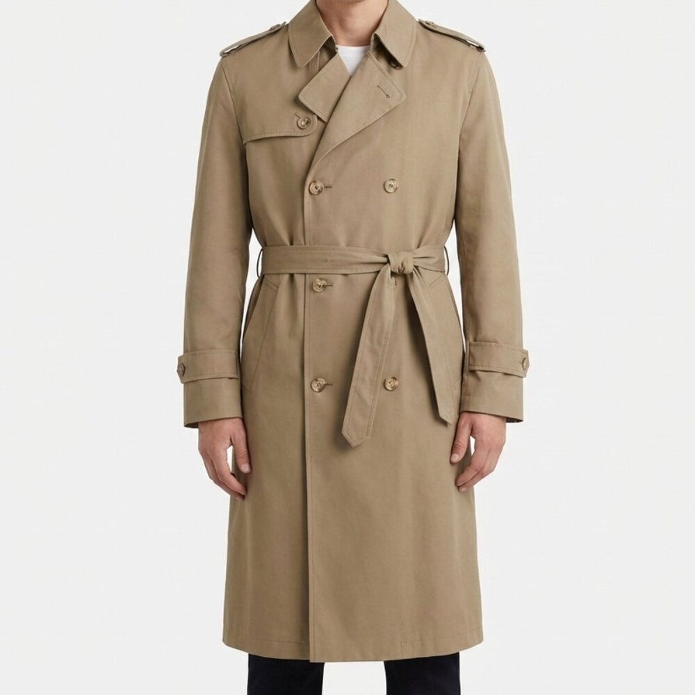 Botany 500 Vintage Double-Breasted Trench Coat - Size 42R w/ lining